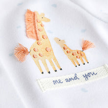Load image into Gallery viewer, White Animals Baby Delicate Appliqué 100% Cotton Sleepsuits 3 Pack (0-18mths)
