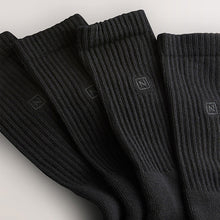 Load image into Gallery viewer, 4 Pack Black Sports Socks
