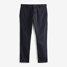 Load image into Gallery viewer, Navy Blue Slim Fit Premium Laundered Stretch Chinos Trousers
