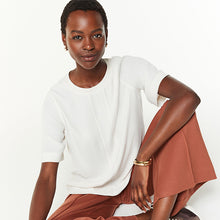 Load image into Gallery viewer, Ivory Short Sleeve Crew Neck Top
