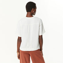 Load image into Gallery viewer, Ivory Short Sleeve Crew Neck Top
