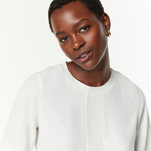 Ivory Short Sleeve Crew Neck Top