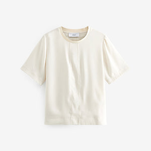 Ivory Short Sleeve Crew Neck Top