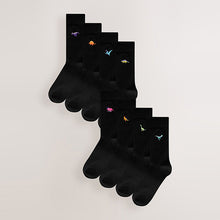 Load image into Gallery viewer, Bright Dinosaur Fun Embroidered Socks 8 Pack
