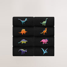 Load image into Gallery viewer, Bright Dinosaur Fun Embroidered Socks 8 Pack
