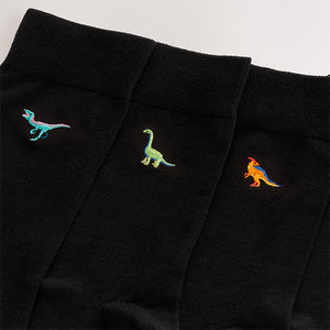 Bright Dinosaur Fun Embroidered Socks 8 Pack