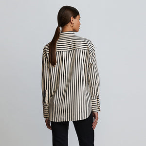 Black/White Stripe Oversized Shirt