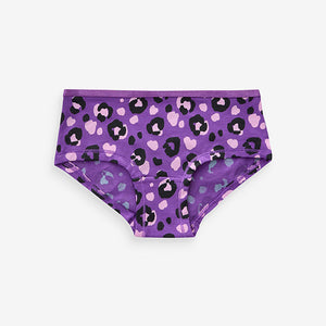 Pink/Purple Animal Print Hipsters 7 Pack (3-12yrs)