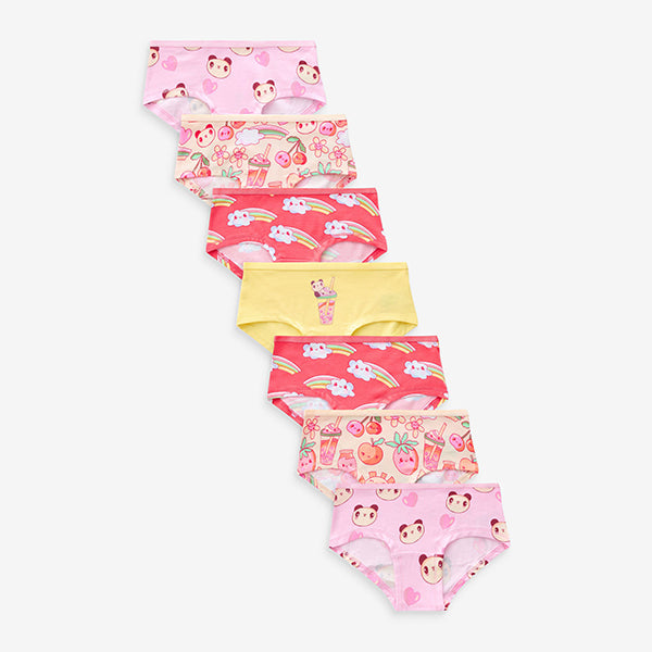 Pink Panda Animal Print Hipsters 7 Pack (2-12yrs)