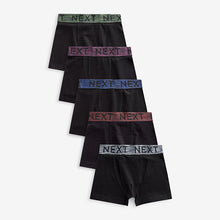 Load image into Gallery viewer, Black Autumn Waistbands Trunks 5 Pack (5-12yrs)

