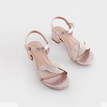 Load image into Gallery viewer, Rose Gold Twist Heeled Sandals
