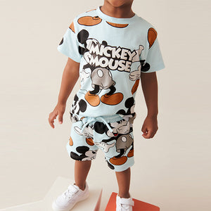 Blue Mickey Short Sleeve T-Shirt and Shorts Set (3mths-5-6yrs)