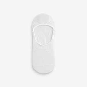 White Heart/Star Textured Low Cut Invsible Trainer Socks 4 Pack