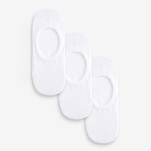 White Invisible Trainer Socks 3 Pack