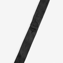Load image into Gallery viewer, Black Plain Silk Bow Tie
