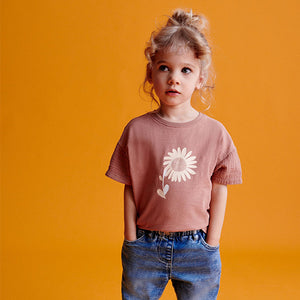 Brown Sunflower Short Sleeve T-Shirt (3mths-5-6yrs)