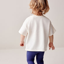 Load image into Gallery viewer, White Flower Short Sleeve Padded Applique 100% Cotton T-Shirt (3mths-5-6yrs)
