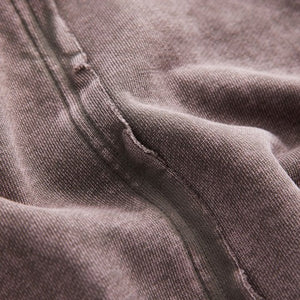 Faded Purple Washed Exposed Seam Crew Neck 100% Cotton Sweatshirt