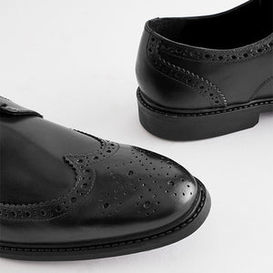 Black Standard Fit Leather Derby Brogues
