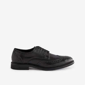 Black Standard Fit Leather Derby Brogues