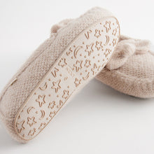 Load image into Gallery viewer, Neutral Knitted Bow Moccasin Slippers
