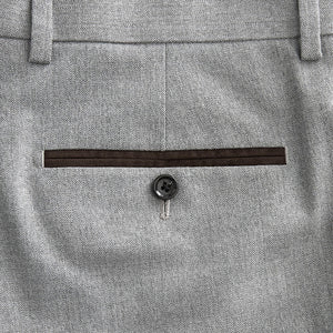 Grey Slim Fit Herringbone Suit Trousers