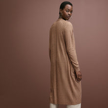 Load image into Gallery viewer, Camel Brown Longline Cardigan
