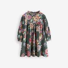 Load image into Gallery viewer, Green 100% Cotton Long Sleeve Collar Dress (6mths-5yrs)
