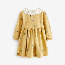 Load image into Gallery viewer, Lime Green 100% Cotton Long Sleeve Collar Dress (3mths-6yrs)
