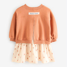 Load image into Gallery viewer, Peach Pink Long Sleeve Sweat Dress (3mths-6yrs)
