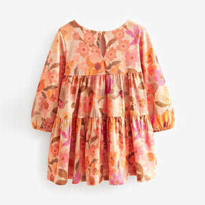Pink Floral Long Sleeve Jersey Dress (3mths-6yrs)
