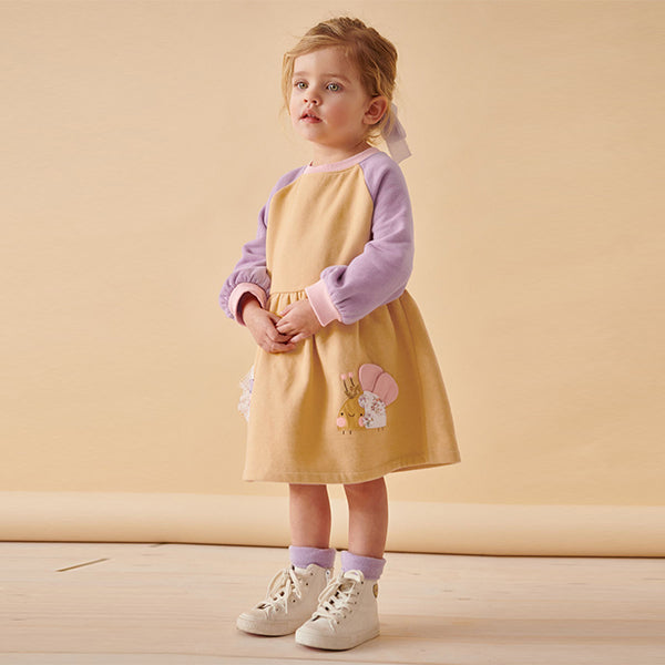 Yellow Character Long Sleeve Jumper Dress (3mths-6yrs)