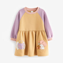 Load image into Gallery viewer, Yellow Character Long Sleeve Jumper Dress (3mths-6yrs)
