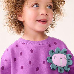 Purple Character Long Sleeve Jumper Dress (6mths-6yrs)