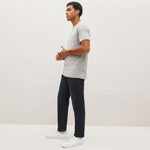 Blue Black Single Straight Fit Classic Stretch Jeans