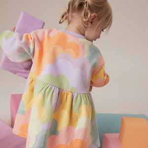 Lilac Rainbow Long Sleeve Jumper Dress (3mths-6yrs)