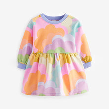 Load image into Gallery viewer, Lilac Rainbow Long Sleeve Jumper Dress (3mths-6yrs)
