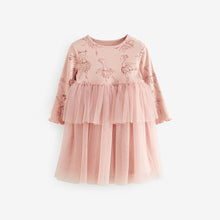 Load image into Gallery viewer, Pink Character Long Sleeve Mesh Dress (3mths-6yrs)
