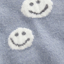 Load image into Gallery viewer, Grey/Blue Happy Faces Crew Neck Jumper (3mths-5yrs)
