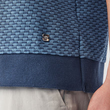 Load image into Gallery viewer, Blue Textured Colour Block Polo Shirt
