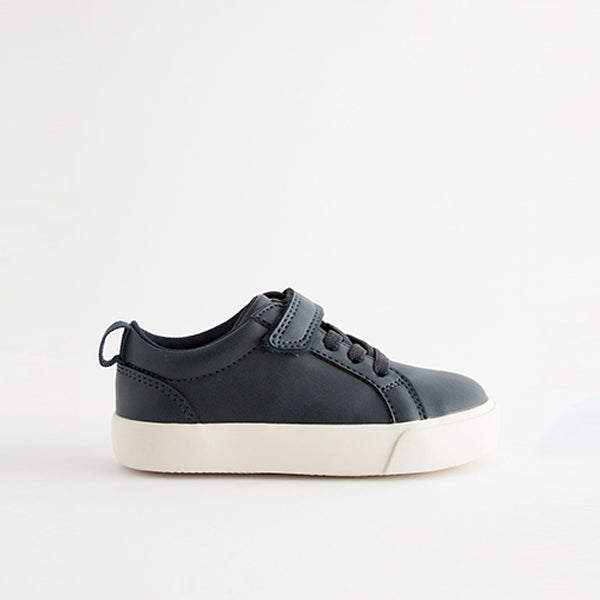 Navy Standard Fit (F) Touch Fastening Elastic Lace Trainers