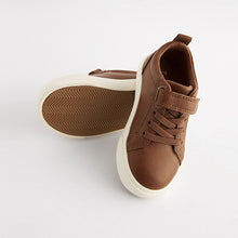 Load image into Gallery viewer, Tan Brown Standard Fit (F) Touch Fastening Elastic Lace Trainers
