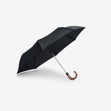 Load image into Gallery viewer, Black Wooden Handle Umbrella
