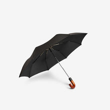 Load image into Gallery viewer, Black Wooden Handle Umbrella
