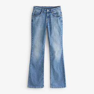 Mid Blue Denim Low Bootcut Jeans