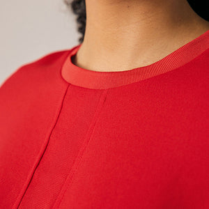 Red Short Sleeve Crew Neck Top