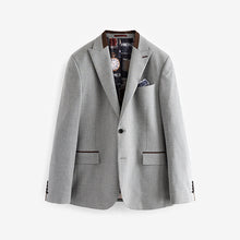 Load image into Gallery viewer, Grey Slim Fit Herringbone Suit Jacket
