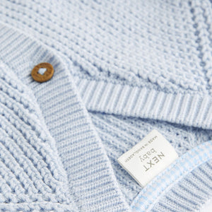 Pale Blue Bunny Baby Knitted Cardigan (0mths-12-18mt)