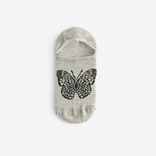 Load image into Gallery viewer, Monochrome Butterfly Invisible Socks 4 Pack
