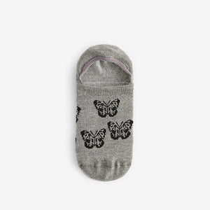 Monochrome Butterfly Invisible Socks 4 Pack